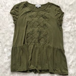 Very soft army green short sleeve tee